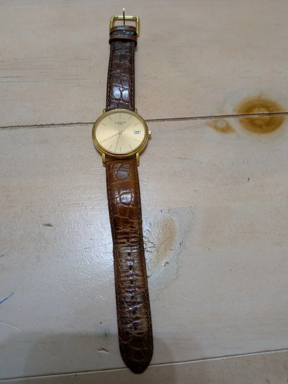 Tissot 1853 Swiss Quartz Gold Tone Dress Watch w/ Box and Paperwork